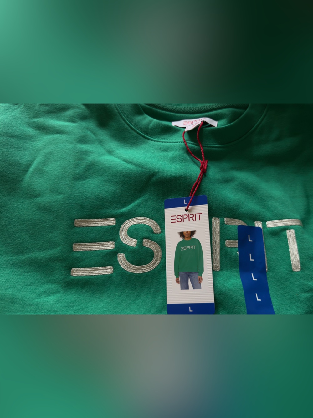 Esprit Green Logo Crewneck Sweatshirt - Picture 2 of 3